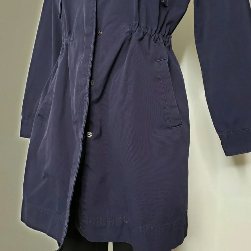 POPSUGAR Drop-Shoulder Anorak Jacket Navy blue drawstring waist - Picture 6 of 11